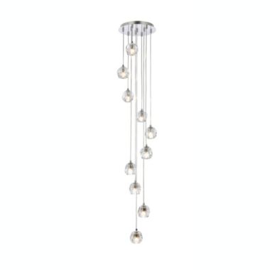 Elegant Lighting Luxurious Eren Adjustable Hanging 10 Lights Pendant for Living Room, Kitchen, Bedroom & Hallway, Chrome. View a larger version of this product image.