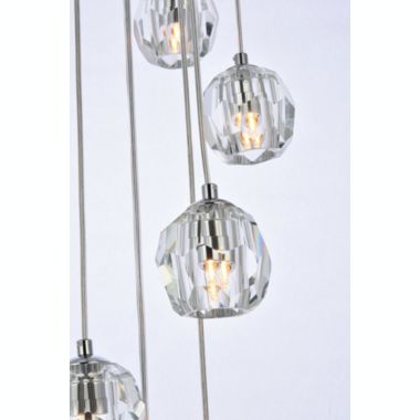 Elegant Lighting Luxurious Eren Adjustable Hanging 10 Lights Pendant for Living Room, Kitchen, Bedroom & Hallway, Chrome. View a larger version of this product image.