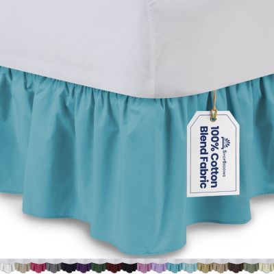 Full XL 14” Drop Dust Ruffle Gray Premium Luxury Pleated Tailored Bed Skirt 