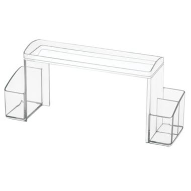 mDesign Small 2-Tier Plastic High-Rise Bathroom Cabinet Organizer - Clear. View a larger version of this product image.