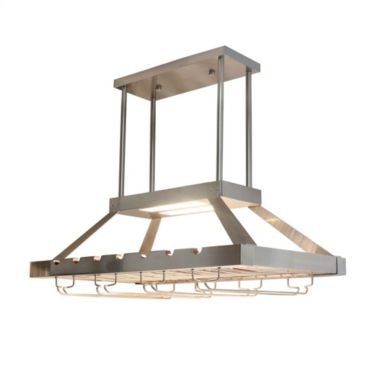 Elegant Designs Contemporary 2 Light LED Overhead Wine Rack - Brushed Nickel. View a larger version of this product image.