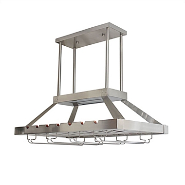 Elegant Designs Contemporary 2 Light LED Overhead Wine Rack - Brushed Nickel. View a larger version of this product image.