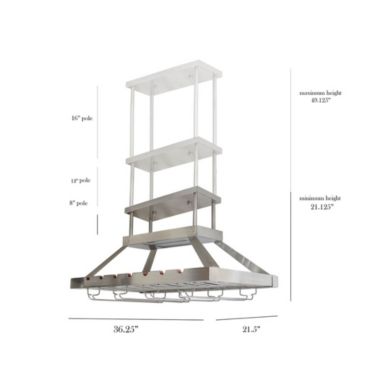Elegant Designs Contemporary 2 Light LED Overhead Wine Rack - Brushed Nickel. View a larger version of this product image.