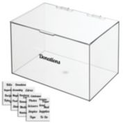 mDesign Plastic Stackable Home, Office Storage Bin Box + Labels - Clear