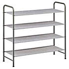Alternate image 0 for mDesign Metal and Polyester 4 Tier Shoe Storage Organizer Rack - Graphite/Gray