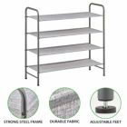 Alternate image 1 for mDesign Metal and Polyester 4 Tier Shoe Storage Organizer Rack - Graphite/Gray
