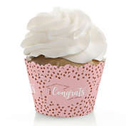 Big Dot of Happiness Rose Gold Grad - Graduation Party Decorations - Party Cupcake Wrappers - Set of 12