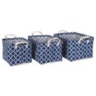 Alternate image 0 for DII Pe Coated Cotton/Poly Laundry Bin Lattice Nautical Blue Rectangle Asst Small Set/3
