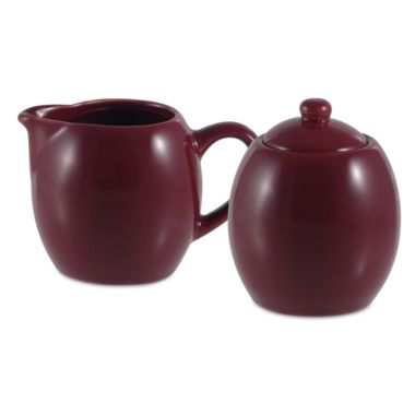 Amsterdam Cream & Sugar Set - Burgundy. View a larger version of this product image.