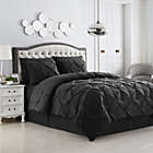 Alternate image 0 for Sweet Home Collection 8 Piece Comforter Set Bag with Unique Design, Bed Sheets, 2 Pillowcases & 2 Shams & Bed Skirt All Season, Queen, Pintuck Black