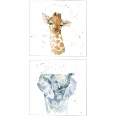 Lilce Luxen Ine Hd Xxx - Great Art Now Baby Giraffe & Elephant by Katrina Pete 14-Inch x 14-Inch  Canvas Wall Art (Set of 2) | Bed Bath & Beyond