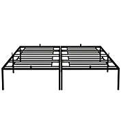 Idealhouse Black King Platform Bed with Sturdy Steel Bed Slats and Mattress Foundation