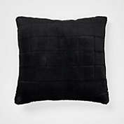 Dormify Quilted Faux Fur Throw Pillow 20" x 20" Black