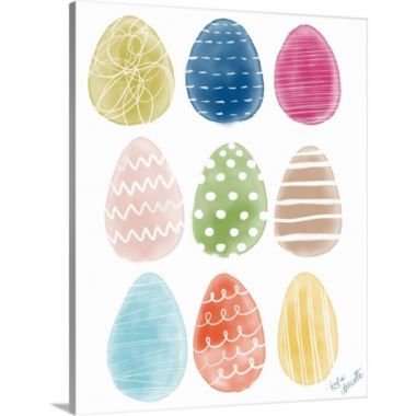 "Easter Eggs" Spring Easter Canvas Art - 24x30. View a larger version of this product image.
