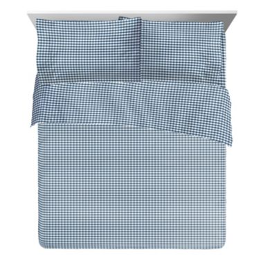 Saturday Park Dark Blue Gingham Sheet Set. View a larger version of this product image.