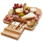 Alternate image 0 for Casafield Organic Bamboo Cheese Cutting Board & Knife Gift Set - Wooden Serving Tray for Charcuterie Meat Platter, Fruit & Crackers - Slide Out Drawer with 4 Stainless Steel Knives