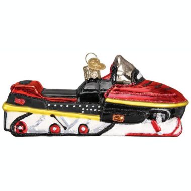 Old World Christmas Glass Blown Ornament, (#46074) Snowmobile, 4.75". View a larger version of this product image.