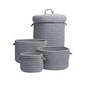 Colonial Mills Dre Braided Wool  4-Piece Basket Set - Light Grey