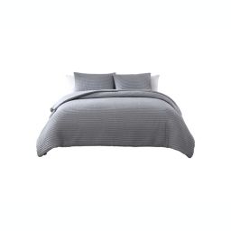 The Nesting Company Palm 3 Piece Comforter Set - King - Charcoal