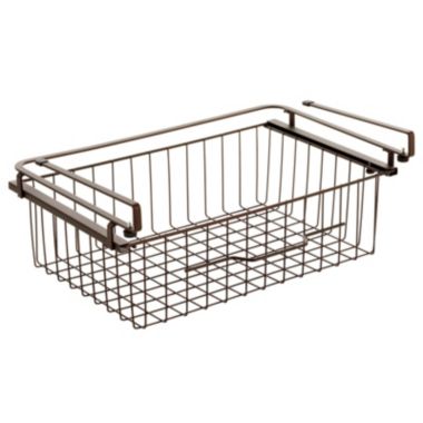 mDesign Metal Under Kitchen Pantry Shelf Hanging Bin Basket. View a larger version of this product image.
