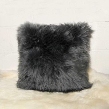 HomeRoots Home Decor. 18 x 18 x 5 Gray Sheepskin  Pillow 2 Pack.. View a larger version of this product image.