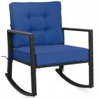 Alternate image 0 for Costway Patio Rattan Rocker Outdoor Glider Rocking Chair Cushion Lawn-Navy