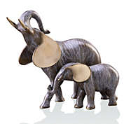 SPI Brass Elephant Mama and Baby Statue