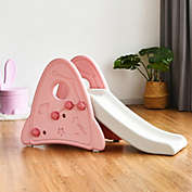 Slickblue Freestanding Baby Slide Indoor First Play Climber Slide Set for Boys Girls -Pink