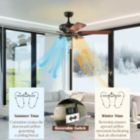 Alternate image 1 for Hooya Imp.& Exp.  52 Inch Ceiling Fan Light with Pull Chain and 5 Bronze Finished Reversible Blades