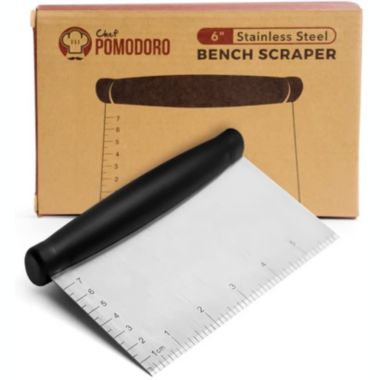 Chef Pomodoro Multi-Purpose Pizza Dough Scraper, Stainless Steel Chopper, Heavy Duty Bench Scraper. View a larger version of this product image.