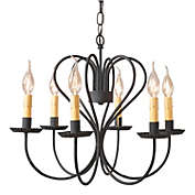 Irvins Country Tinware Large Georgetown Chandelier in Textured Black