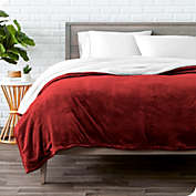 Bare Home Sherpa Fleece Blanket - Fluffy & Soft Plush Bed Blanket - Hypoallergenic - Reversible - Lightweight (Red, Throw)