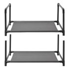 Alternate image 3 for Juvale 2 Pack Black 4-Tier Narrow Shoe Rack for Entryway, Metal Free Standing Shelf Organizer for Closet (17 x 11 x 30 In)