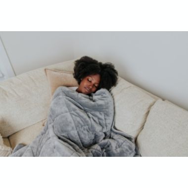 Thera adult weighted blanket in soothing gray color - Machine wash soft to touch premium quality - Non toxic leak free cooling glass beads - For stress, sleep, and anxiety relief - For calmer days and nights.. View a larger version of this product image.