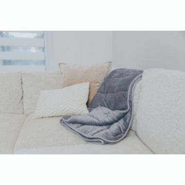 Thera adult weighted blanket in soothing gray color - Machine wash soft to touch premium quality - Non toxic leak free cooling glass beads - For stress, sleep, and anxiety relief - For calmer days and nights.. View a larger version of this product image.