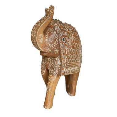 Cottage Handicraft, Mango Wood Hand-Crafted Elephant, Small with free Elephant Gift. View a larger version of this product image.