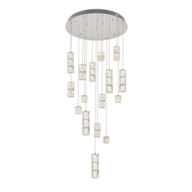 Elegant Lighting Polaris LED light Chrome Pendant Clear Crystal. View a larger version of this product image.