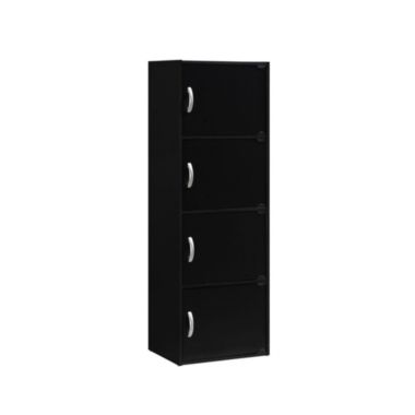 Contemporary Home Living 47.25" Black Multi-Purpose Bookcase with Doors. View a larger version of this product image.