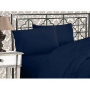Elegant Comfort Sheet Set 4-Piece Deep Pocket up to 16 inch Queen in Navy Blue