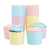 Sparkle and Bash 48 Pack Pastel Cupcake Liners Wrappers, Rainbow Color Muffin Paper Baking Cup for Birthday Party