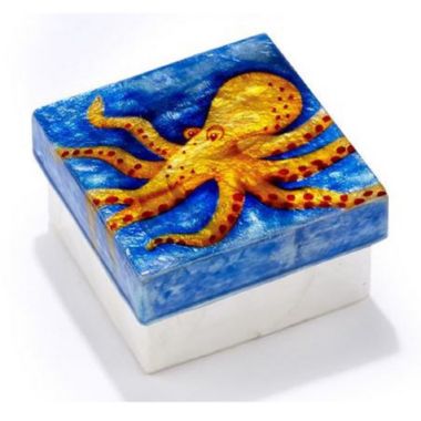 Octopus Capiz Jewelery Trinket Keepsake Box Container Sea Life Animal Decoration. View a larger version of this product image.
