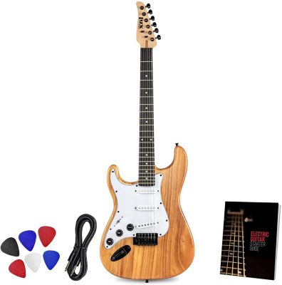 LyxPro 39" CS Series Electric Guitar Stratocaster Kit for Beginner, Intermediate & Pro Players with Guitar, Amp Cable, 6 Picks & Learner's Guide   Solid Wood Body, Volume/Tone Controls, 5-Way Pickup