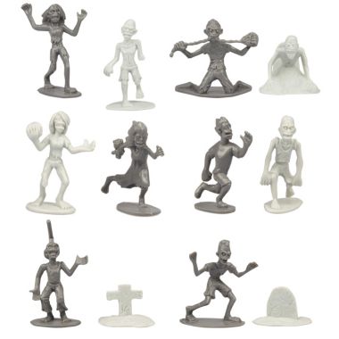 SCS Direct 10 Pcs Zombie Action Figures - Unique Figurines Mix of Zombies, Pets, Graves, and Humans for Halloween Parties. View a larger version of this product image.