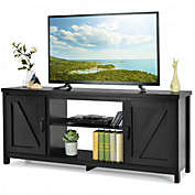 Costway 59 Inches TV Stand Media Console Center with Storage Cabinet-Black