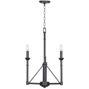 Saltoro Sherpi Niva 25 Inch Modern 3 Light Chandelier, Candelabra Style, Metal, Bronze-