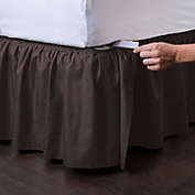 Mocha Colored Ruffled Easy-to-Use Wraparound Bed skirt 14" Drop 