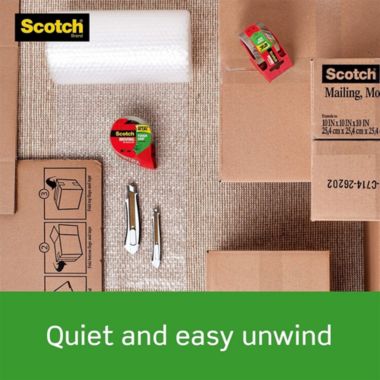 Scotch Tough Grip Clear Packing Tape, 1.88x22.2 Yd, 6 Rolls w/ Dispensers, Pack of 1. View a larger version of this product image.