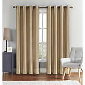 GoodGram 2 Pack Ultra Luxurious Faux Silk Semi Sheer Grommet Curtain Panels - 52 in. W x 84 in. L, Gold
