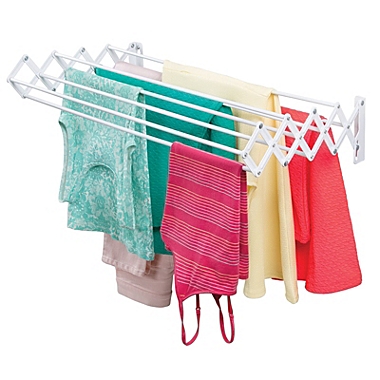 mDesign Expandable Wall Mount Laundry Drying Rack Clothing Storage. View a larger version of this product image.