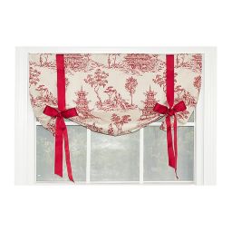 RLF Home Naomi Tie-Up Valance Red. Coordination Ribbon Tie. 3